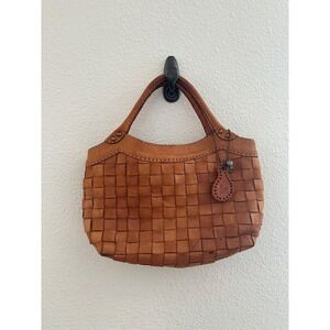 Robita Japanese Woven Leather Tote Bag Women Medium Tan Handcrafted Anyam Robita
